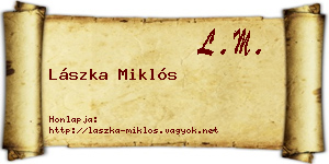 Lászka Miklós névjegykártya