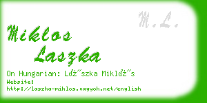 miklos laszka business card